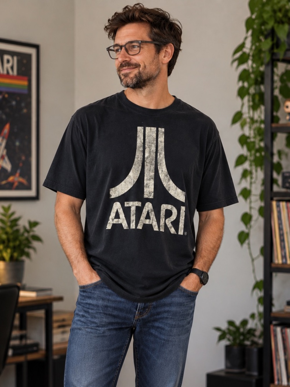 3/$15 Atari Black Logo Short Sleeve Tee